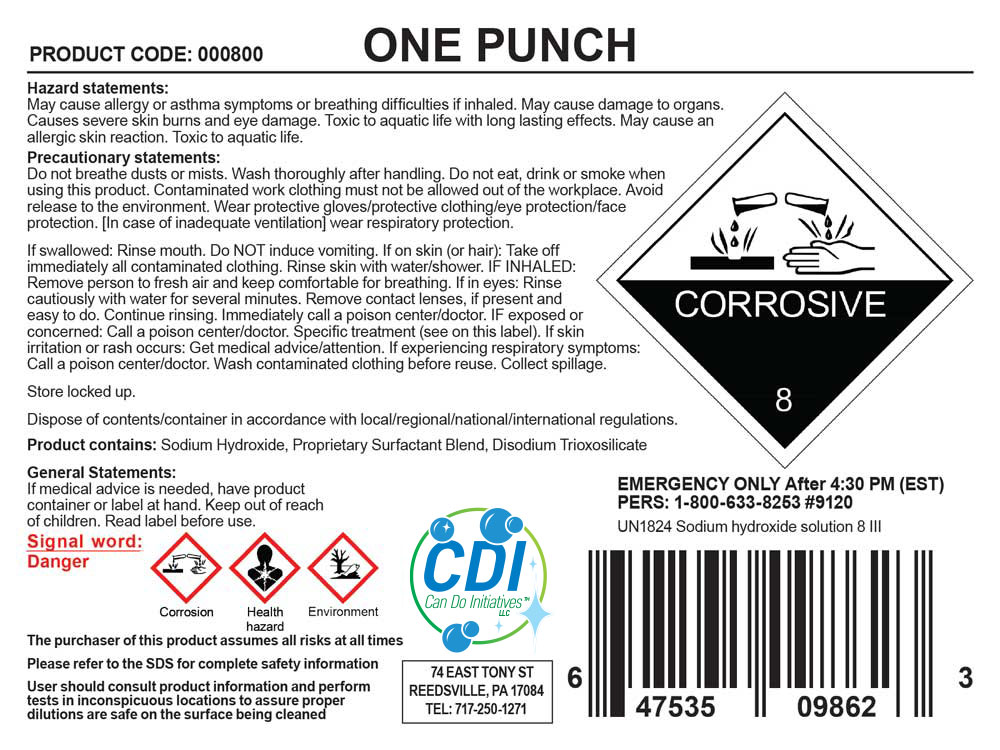 Can Do Initiatives | One Punch | 1 Gallon Jug Back Label Can Do Initiatives | One Punch | 1 Gallon Jug Back Label